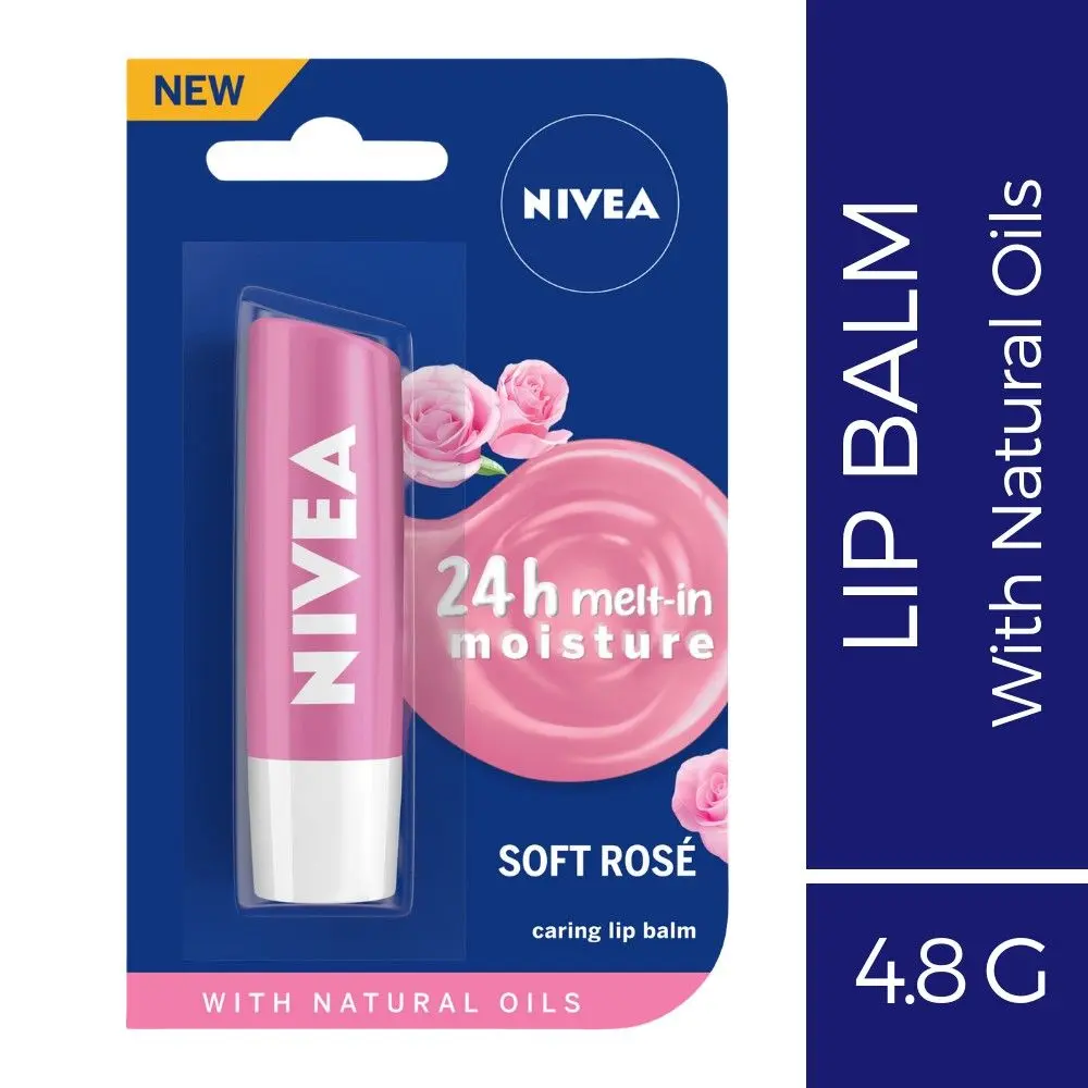 Nivea Lip Balm, Soft Rose (4.8 g)