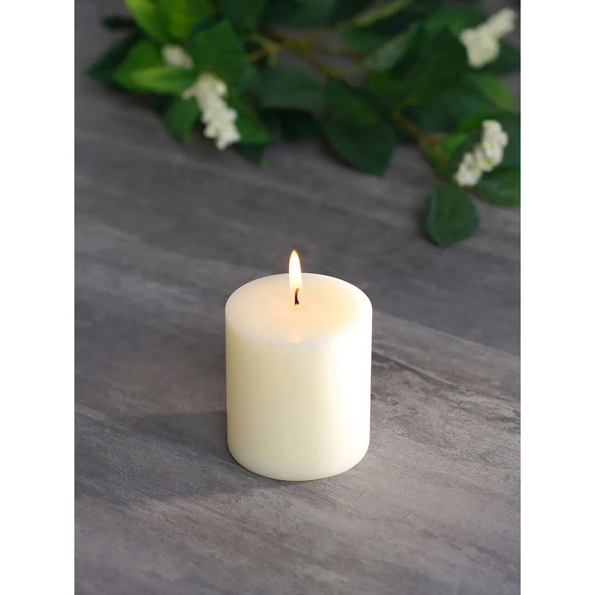 Pure Home + Living White Divine Pillar Candle Medium (Set of 2)