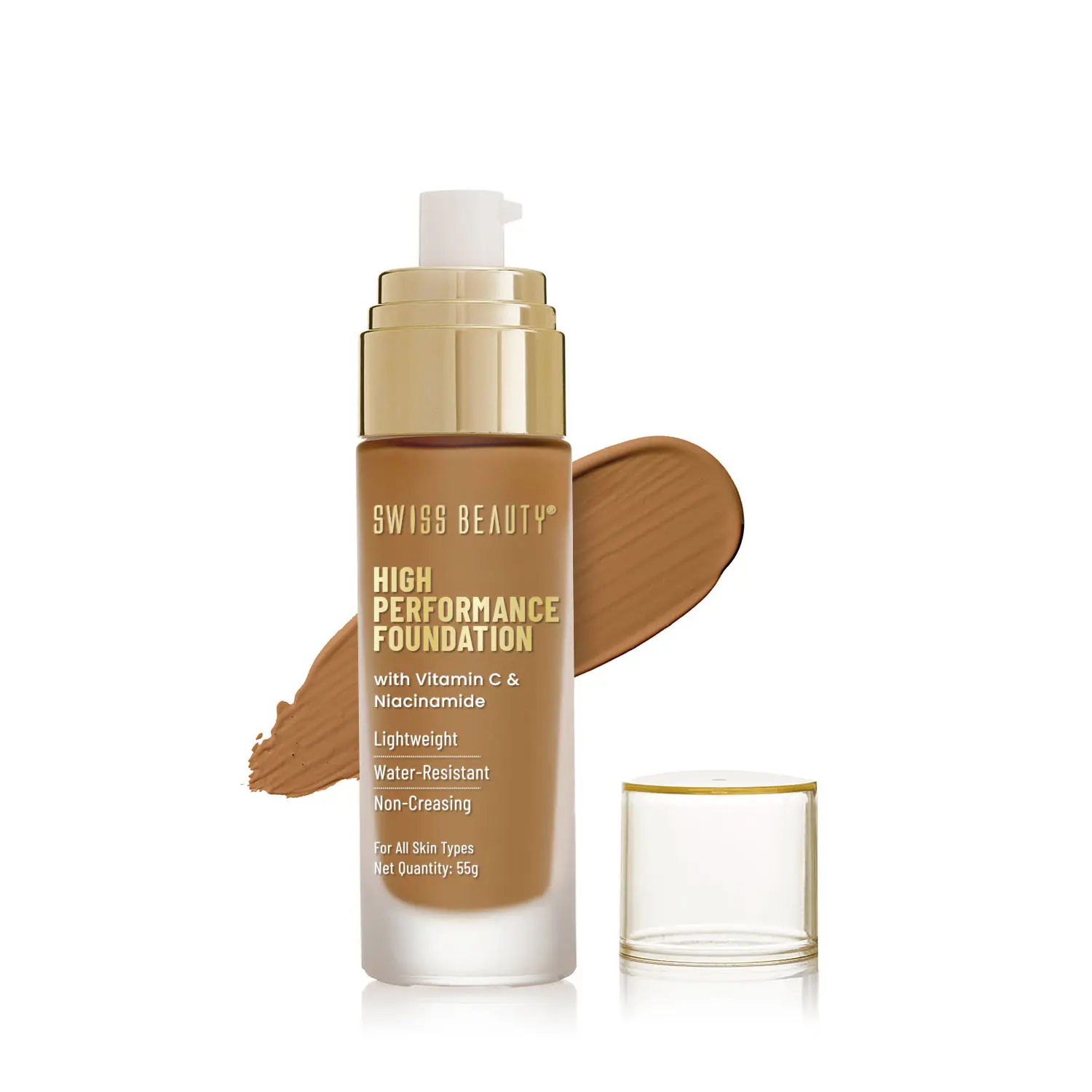 Swiss Beauty High Coverage Waterproof Base Foundation 09 Toffee Beige