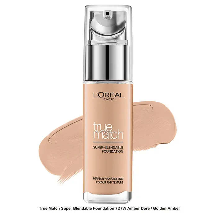 L'Oreal Paris True Match Liquid Foundation D7W7 Golden Amber (30 ml)