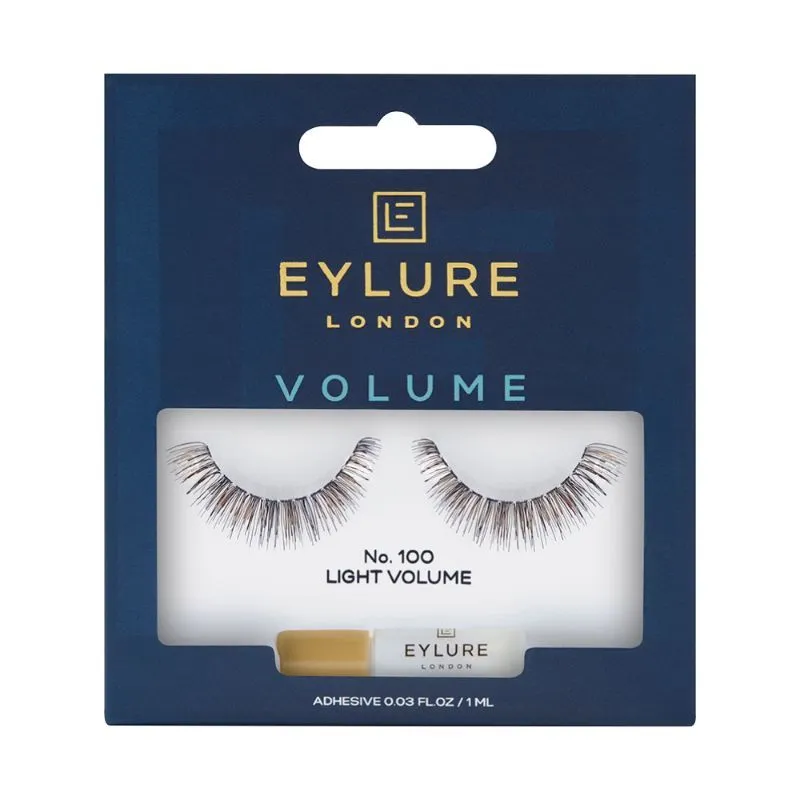 Eylure London False Eyelashes With Glue - Volume No. 100 Light Volume