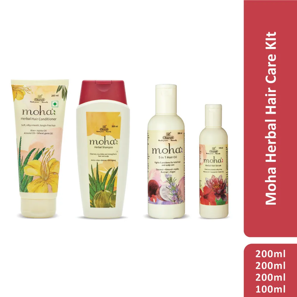 Moha Herbal Hair Care Kit - Serum + Oil+ Shampoo + Conditioner