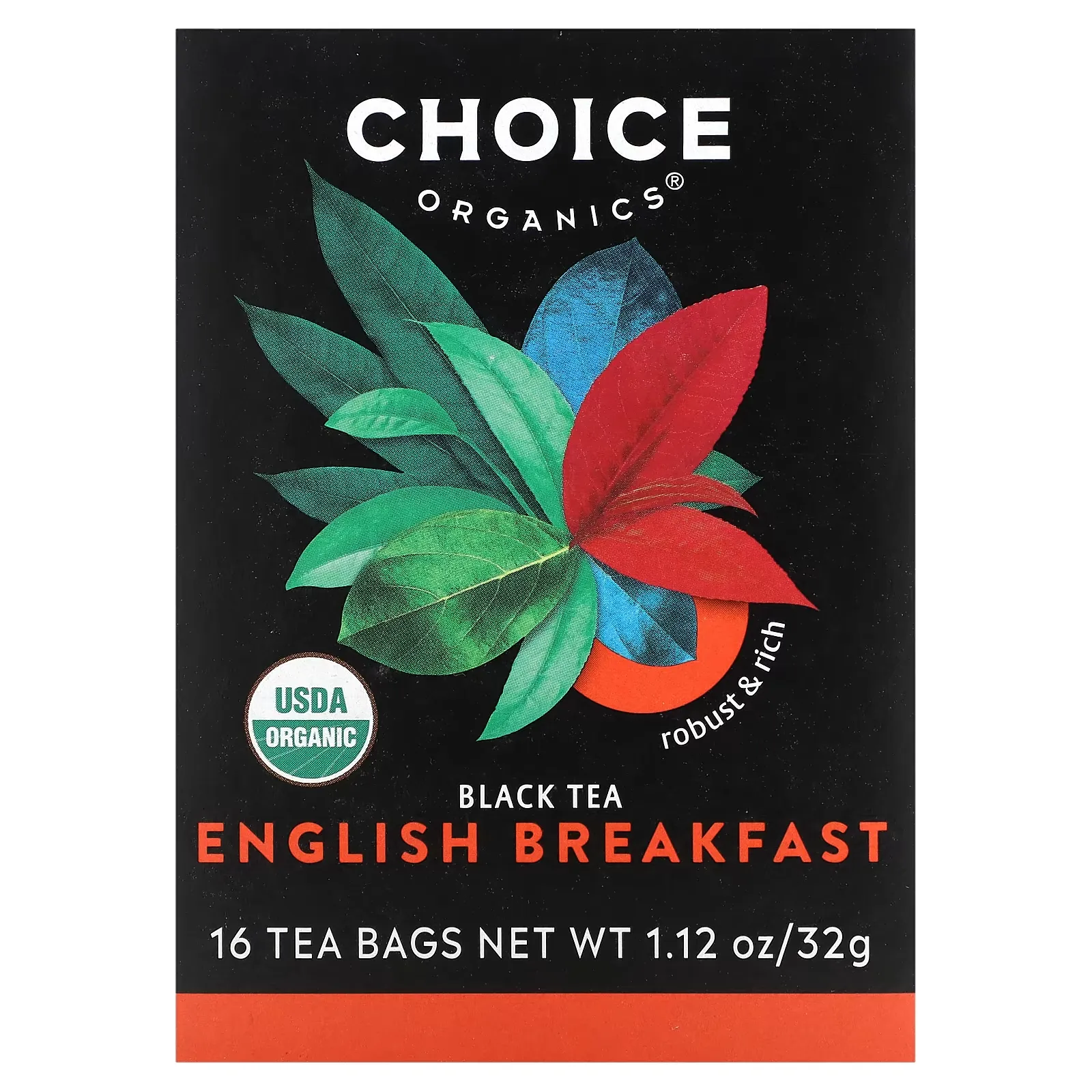 Black Tea, English Breakfast, 16 Tea Bags, 1.12 oz (32 g)