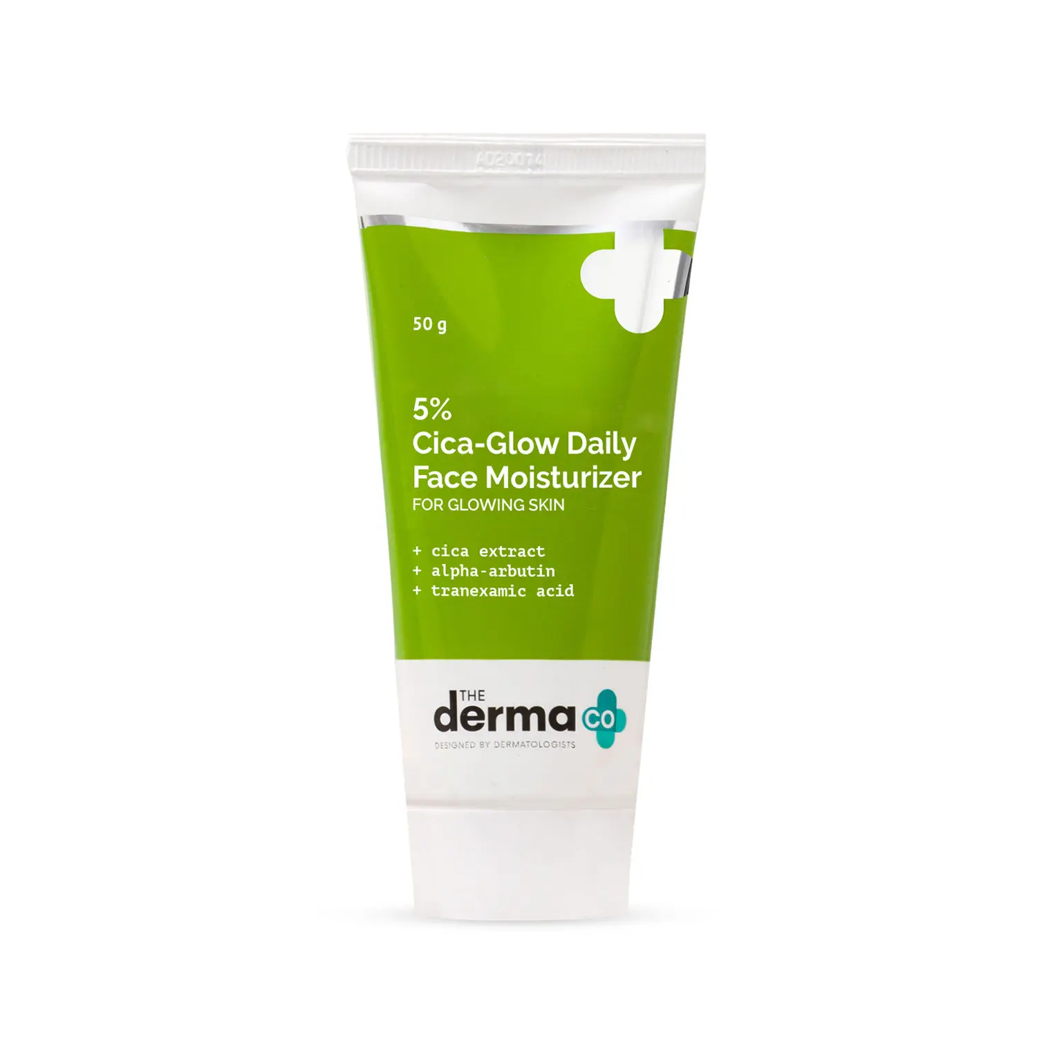 The Derma Co.5% Cica-Glow Daily Face Moisturizer with Alpha Arbutin & Tranexamic Acid for Glowing Skin (50 g)