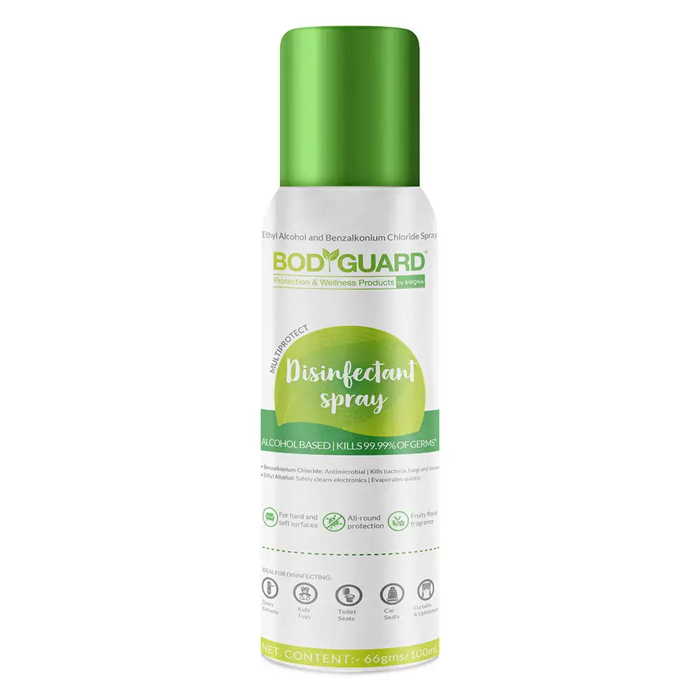 BodyGuard Multiprotect Disinfectant Spray,  Fruity Floral  100 ml  Kills 99.9% of Germs