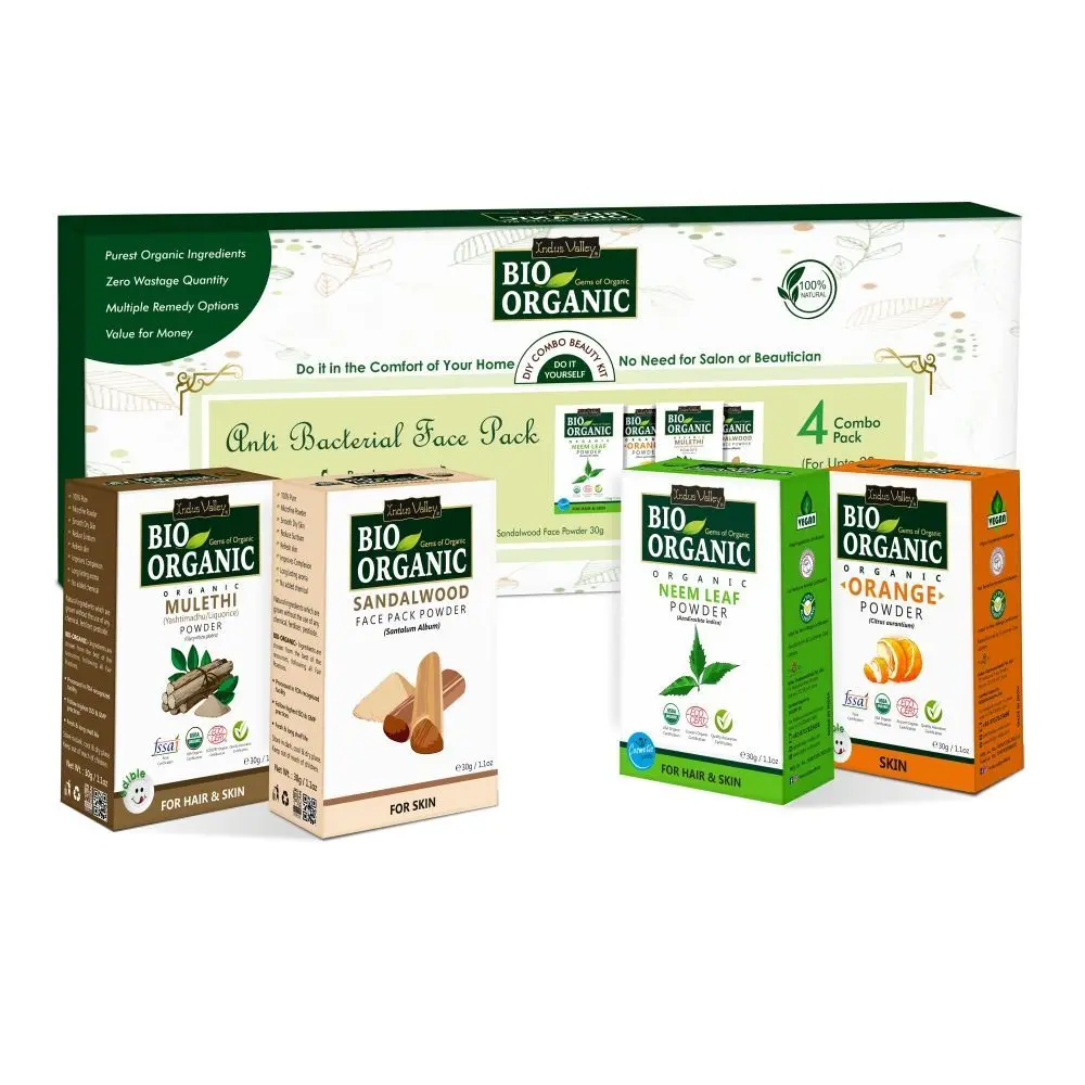 Indus Valley Bio Organic Anti Bacterial Face Pack DIY Kit Gift pack