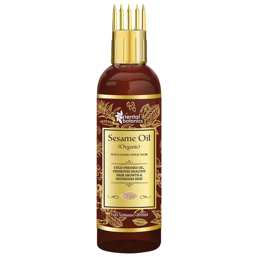 Oriental Botanics Sesame Oil with Comb Applicator,  200 ml  for Hair and Skin Care