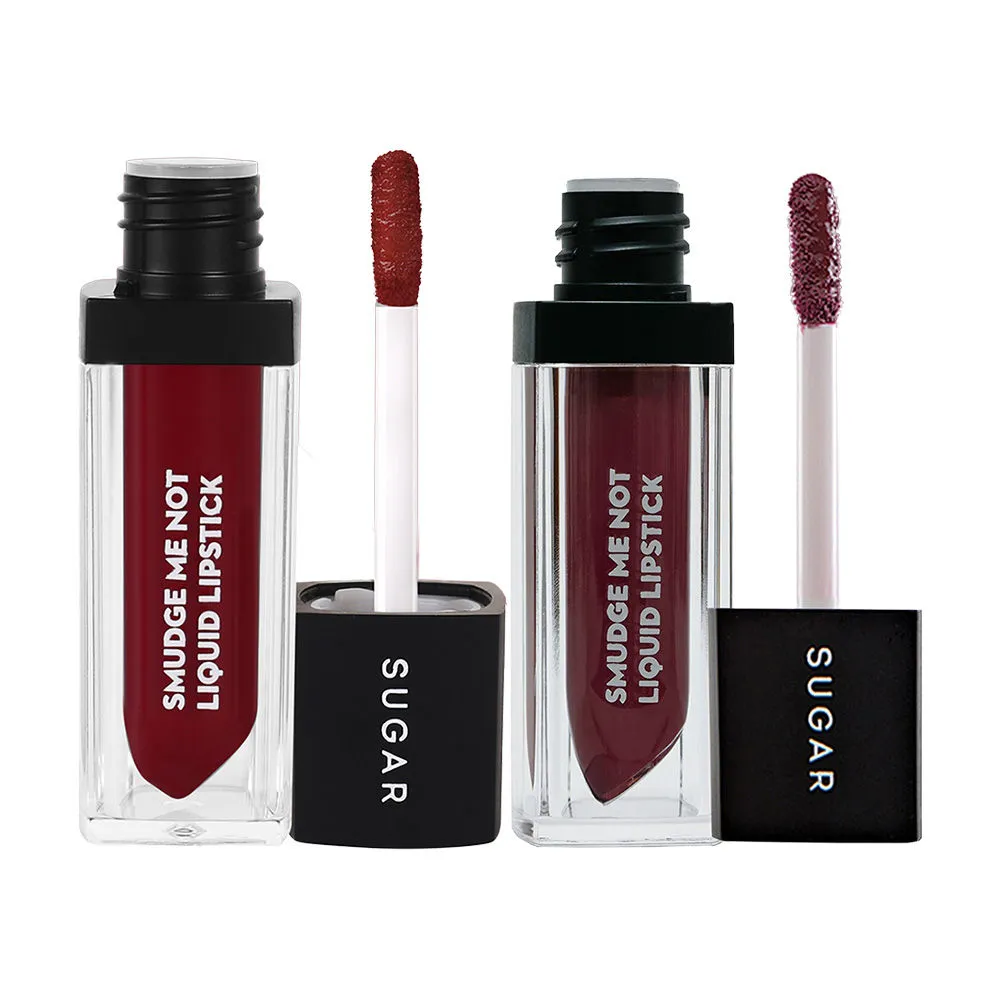 SUGAR Smudge Me Not Liquid Lipstick - 51 Fine Wine & 18 Divine Praline