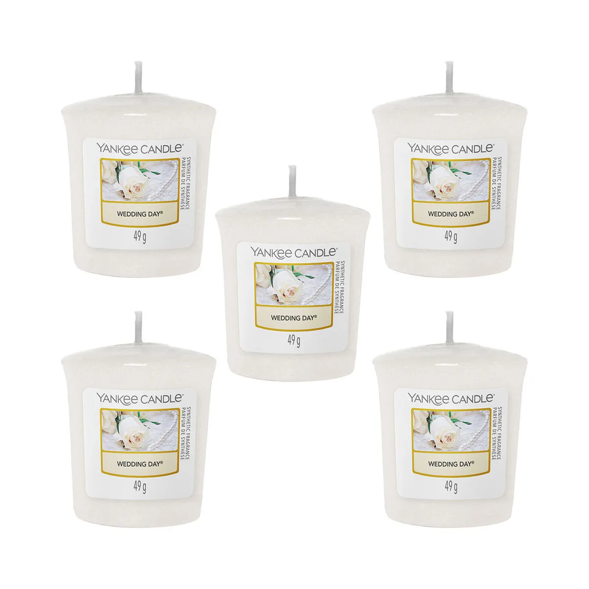 Yankee Candle Classic Votive Wedding Day Scented Candles - Pack of 5