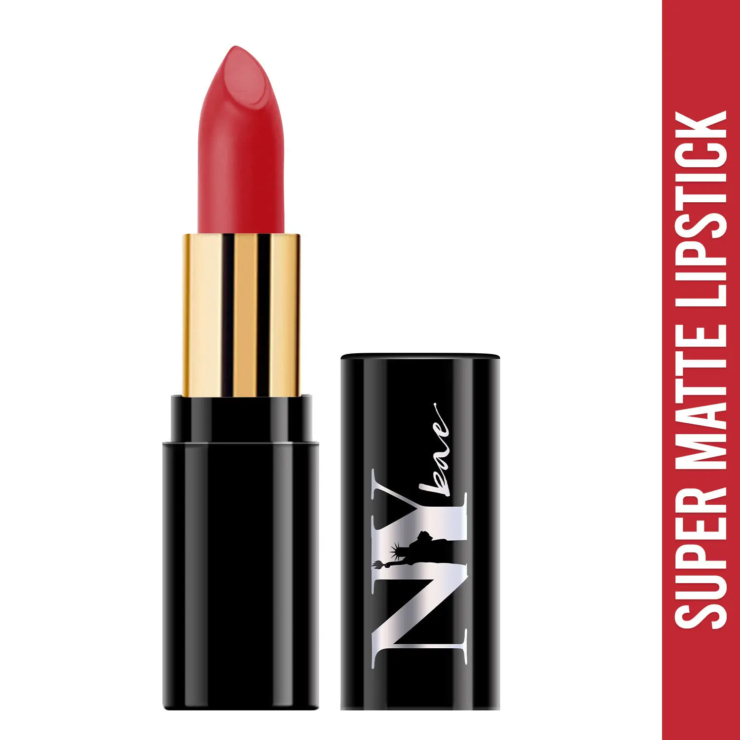 NY Bae Super Matte Lipstick - Fabulous Fienman 9 (4.2 g) | Red | Loaded With Vitamin E | Rich Colour | Long lasting | Smudgeproof | Vegan