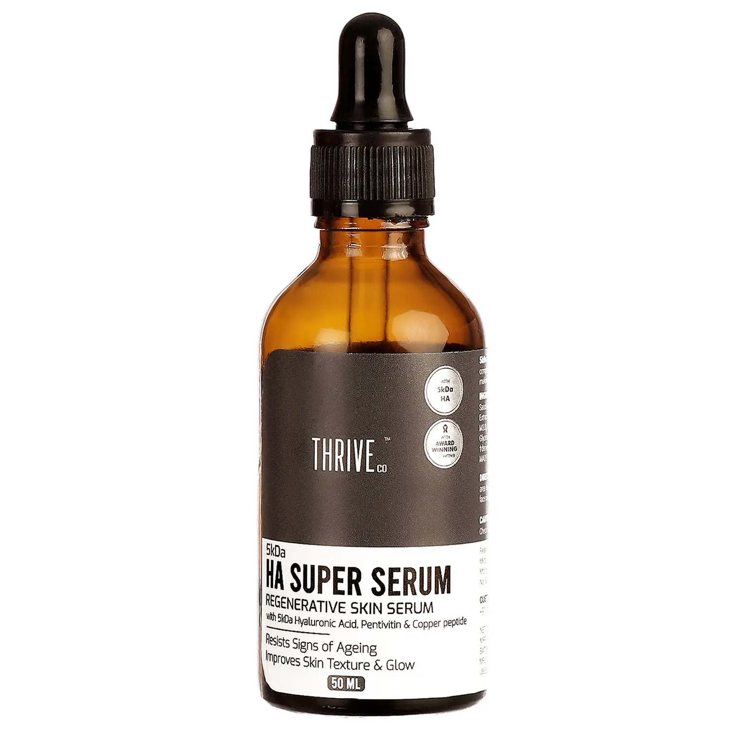 ThriveCo 5Kda Hyaluronic Acid Super Skin Serum: For Plumping, Wrinkle-Reduction, Anti-Pigmentation