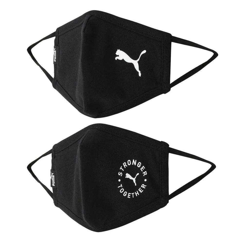 Puma Unisex Black Face Mask (set Of 2)