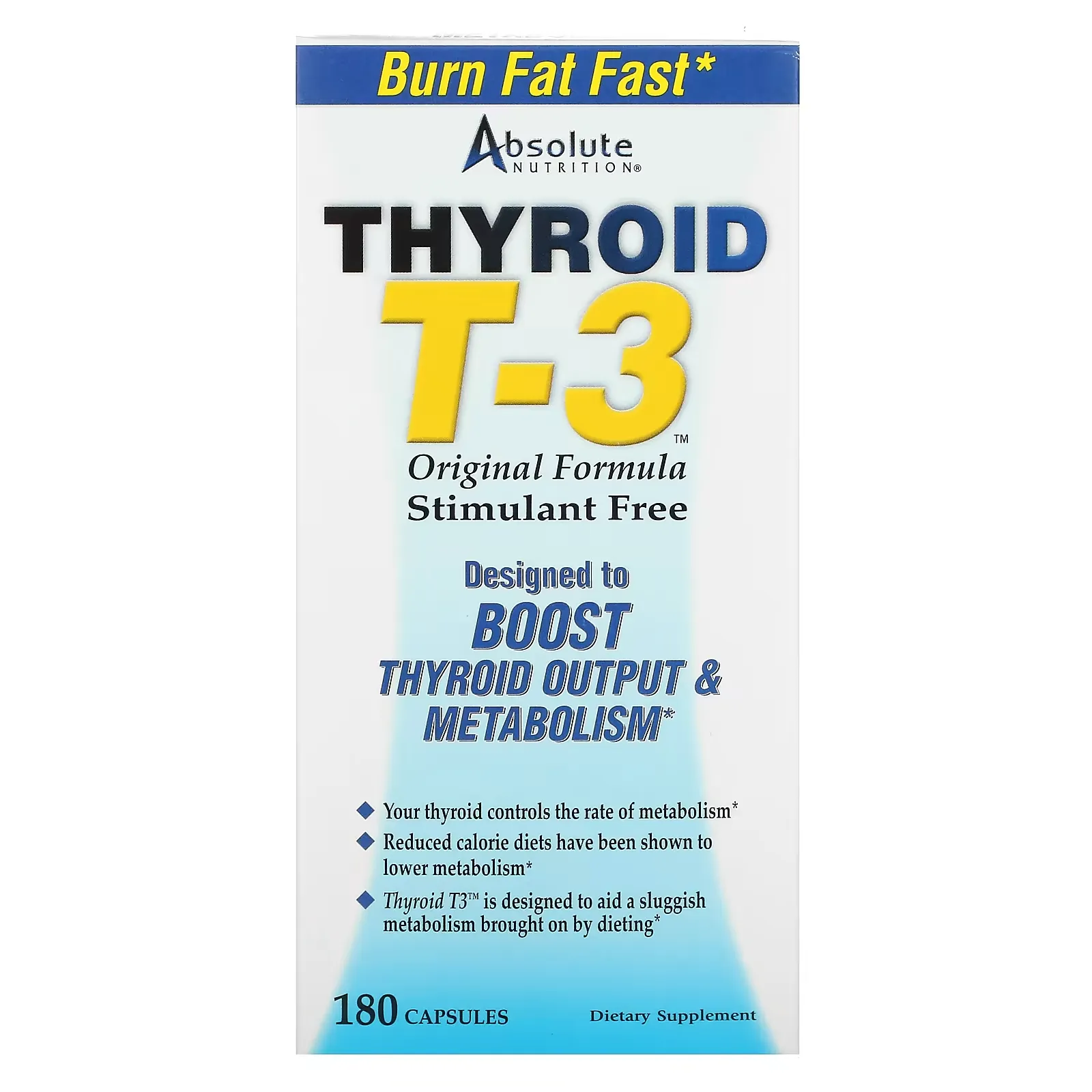 Thyroid T-3, Original Formula, 180 Capsules