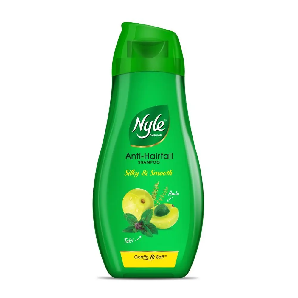 Nyle Naturals Silky and Smooth Anti Hairfall Shampoo, With Goodness Of Tulsi And Amla, 180 ML