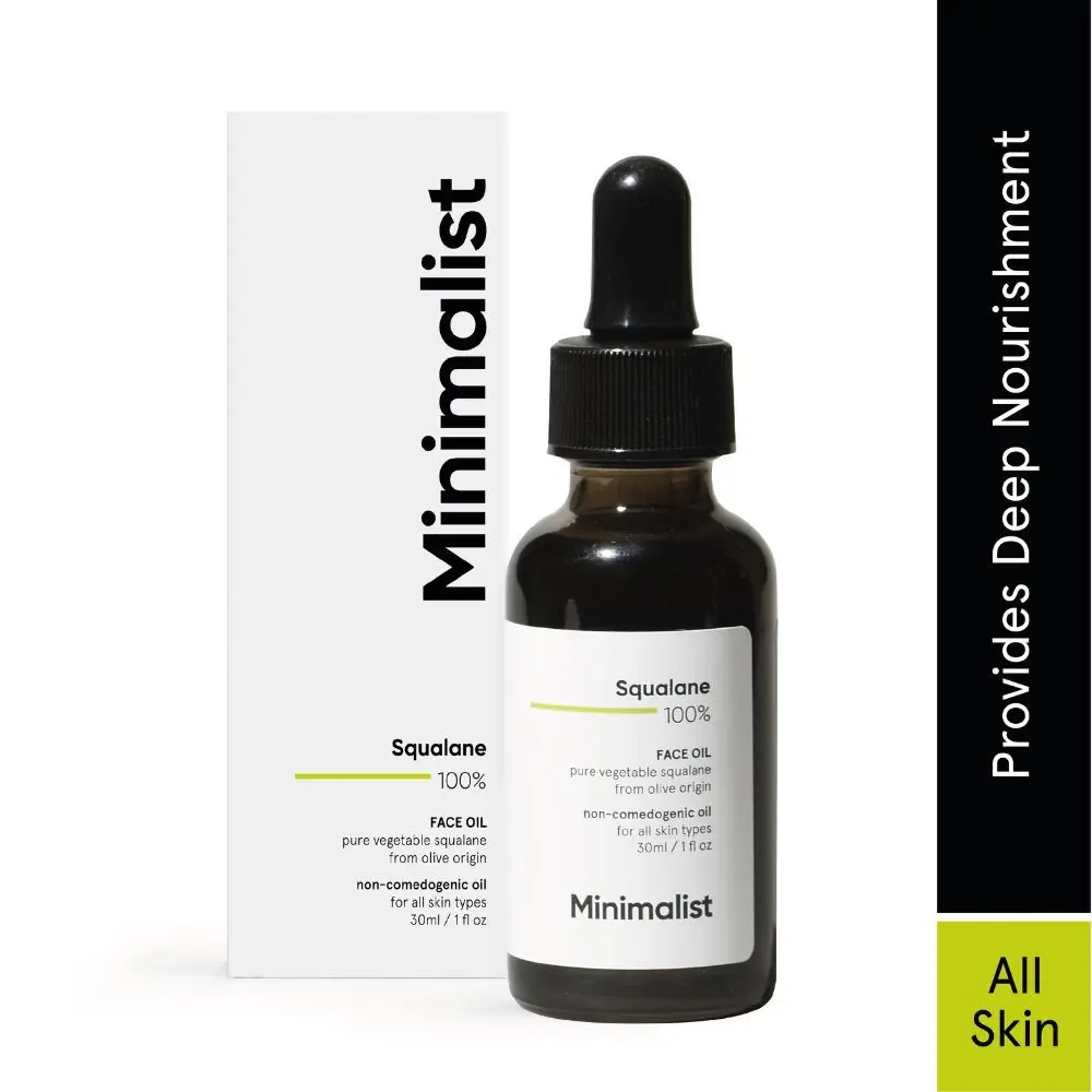 Minimalist 100% Squalane Face Oil to Moisturise, Nourish & Reduce Fine Lines (Plant-derived), 30ml