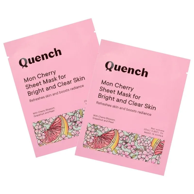 Quench Mon Cherry Sheet Mask For Bright & Clear Skin, Healthy & Radiant, Dull & Dry Skin - Pack Of 2