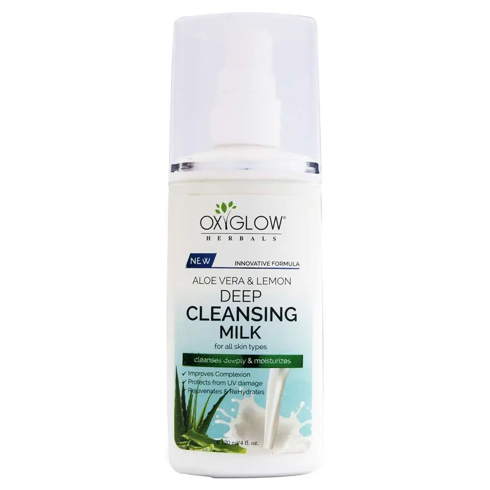 OxyGlow Herbals Aloe Vera & Lemon Deep Cleansing milk, all skin,120ml