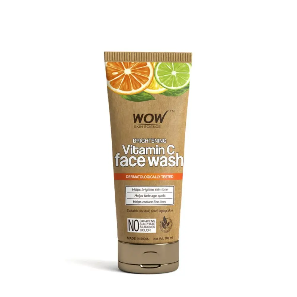 WOW Skin Science Vitamin C Face Wash for Skin Brightening, Age Spots And Hyperpigmentation - Paper Tube (Eco Friendly Packaging) - 100ml