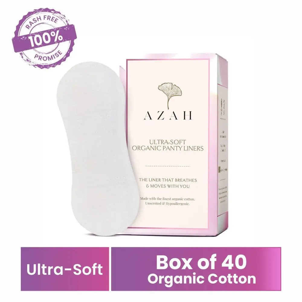 Azah Ultra- Soft Organic Cotton Panty Liner( Pack of 40 liners )