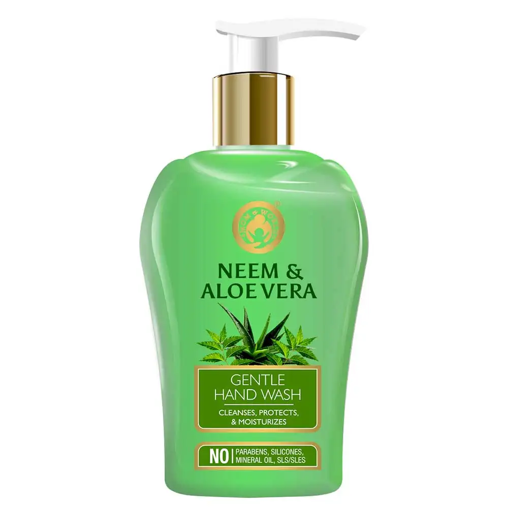 Mom & World Neem & Aloe Vera Gentle Hand Wash,  Fragrance Free  250 ml  with Shea Butter