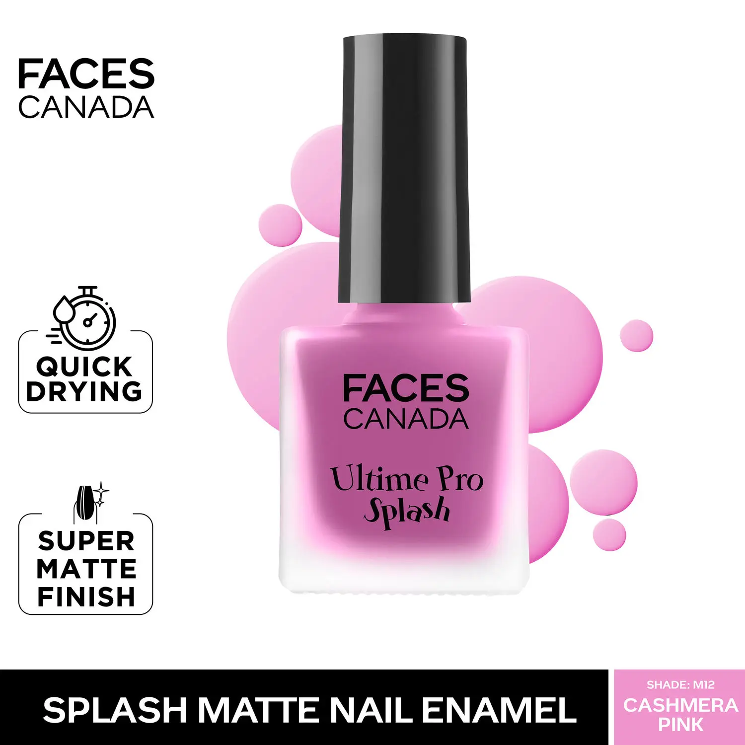 Faces Canada Ultime Pro Splash Nail Enamel Cashmera Pink M12 MRP 149