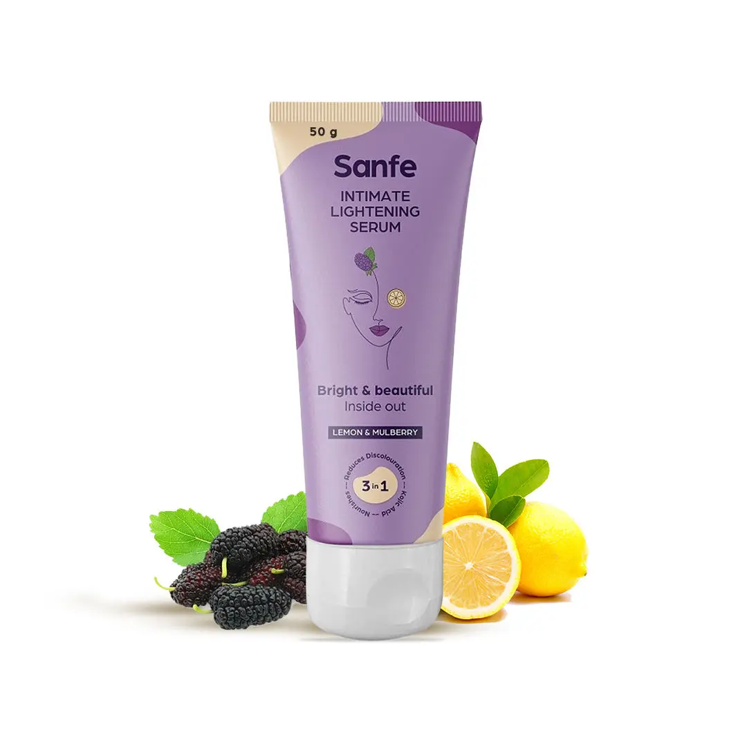 Sanfe Intimate Lightening Serum for Women - 50 gm with Kojic acid & Mulberry| Instant Lightening | Mulberry Extracts | Easy application in dark Underarms, Inner Thighs, Knee and Bikini Area (Multicolor)