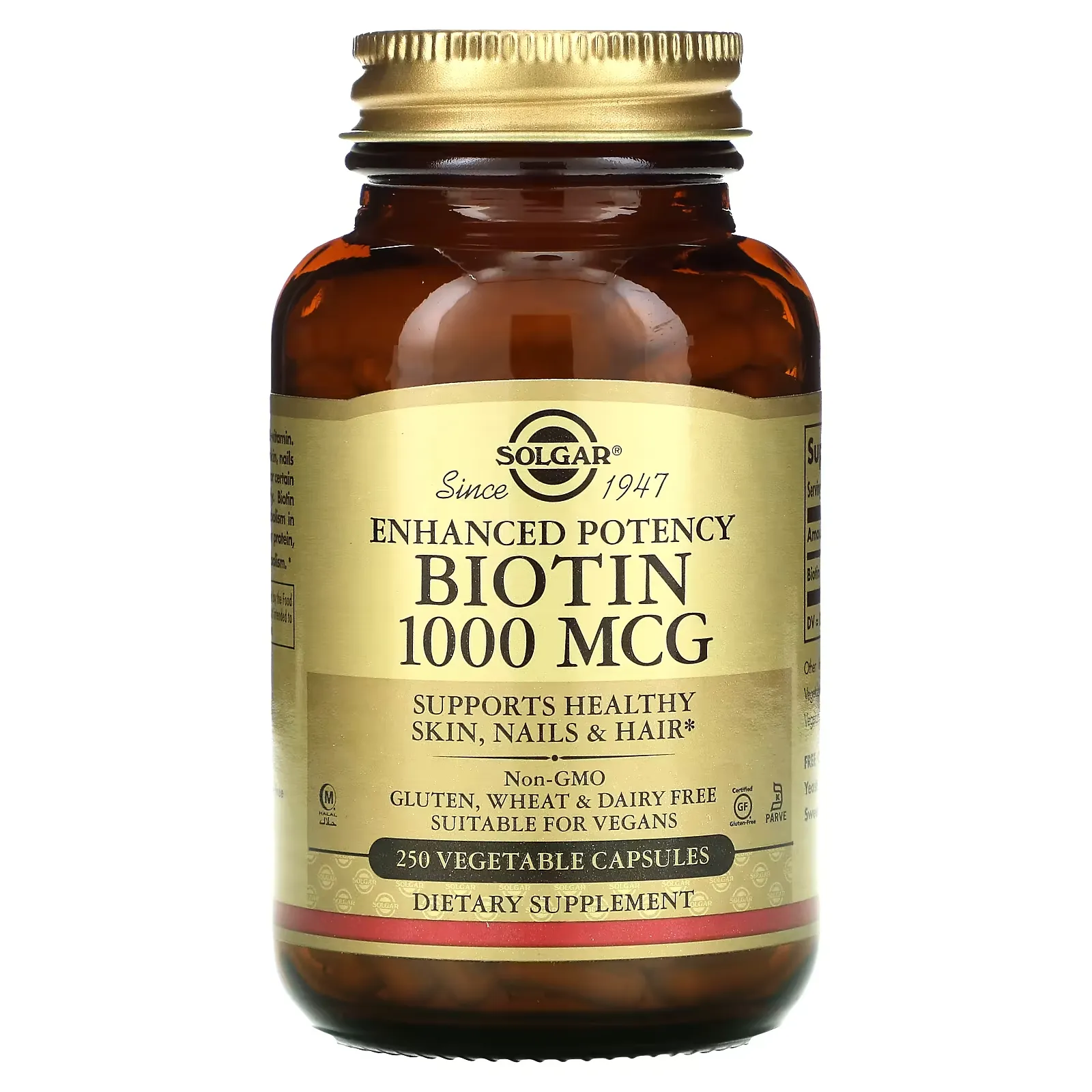 Biotin, 1,000 mcg, 250 Vegetable Capsules