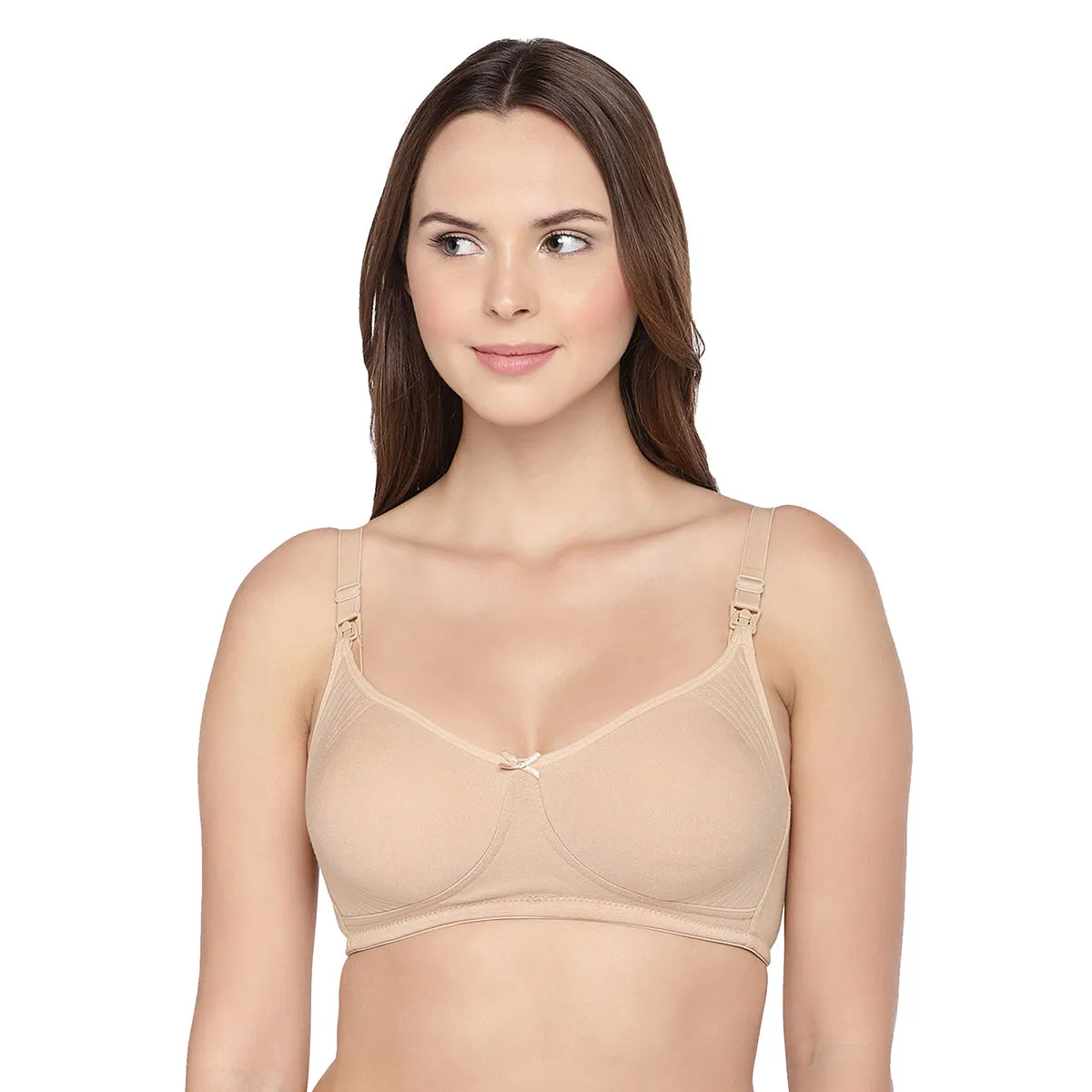 Inner Sense Organic Cotton Antimicrobial Nursing Bra Pack of 3 - Nude (42B)