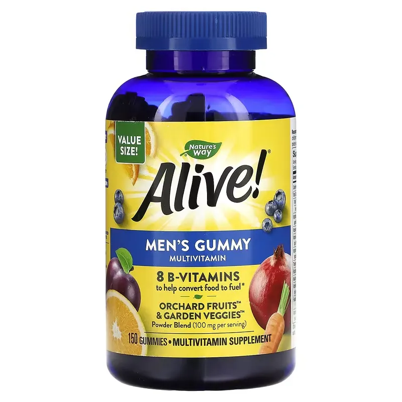 Alive! Men's Gummy Multivitamin, Delicious Fruit Flavors, 150 Gummies