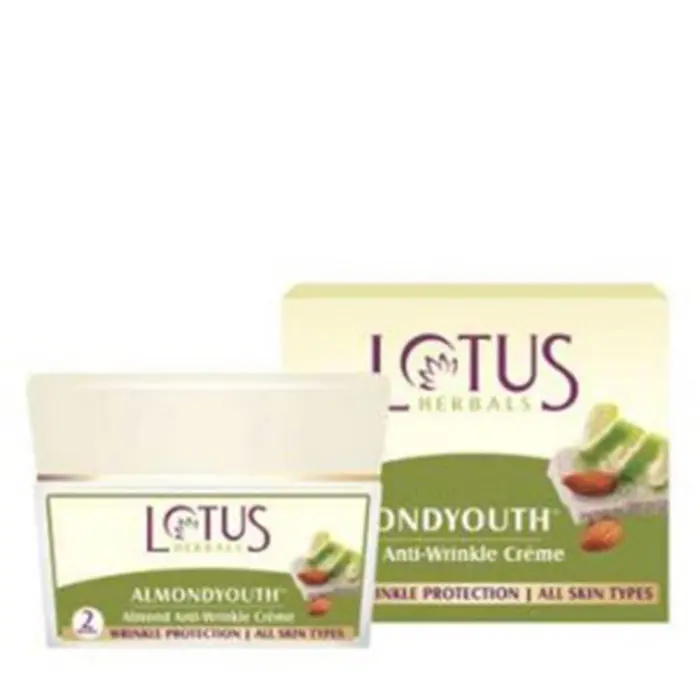 Lotus Herbals Almondyouth Almond Anti-Wrinkle Cream | For All Skin Types | 50g