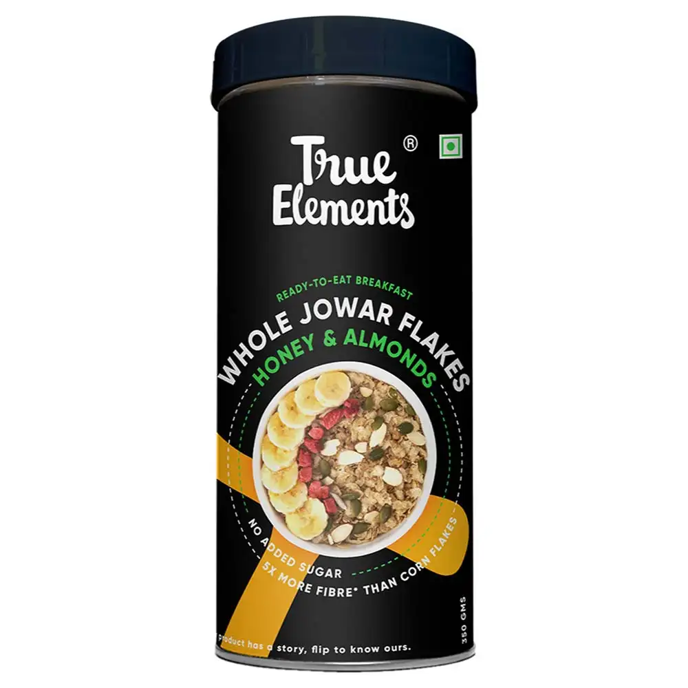 True Elements Jowar Flakes,  with Honey and Almonds  0.350 kg