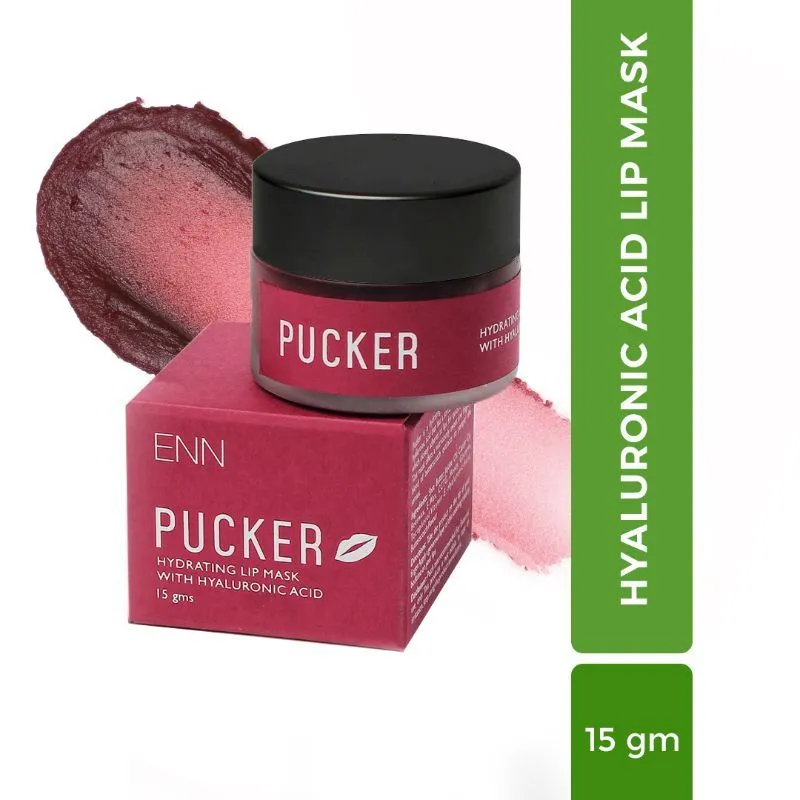 ENN Pucker Hydrating Tinted Lip Mask with 1% Hyaluronic Acid, Shea Butter & Honey