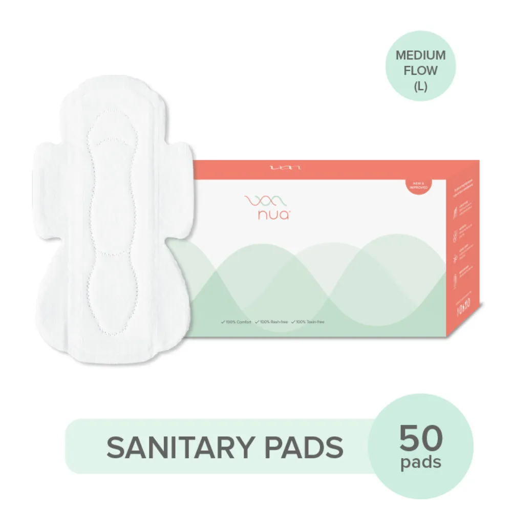 Nua Ultra Thin Rash Free Sanitary Pads Bulk Pack Large - Pack of 50