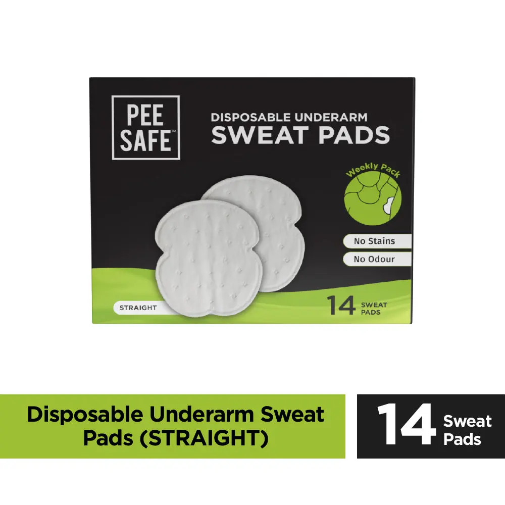 Pee Safe Disposable Underarm Sweat Pads (Straight) - Pack of 14