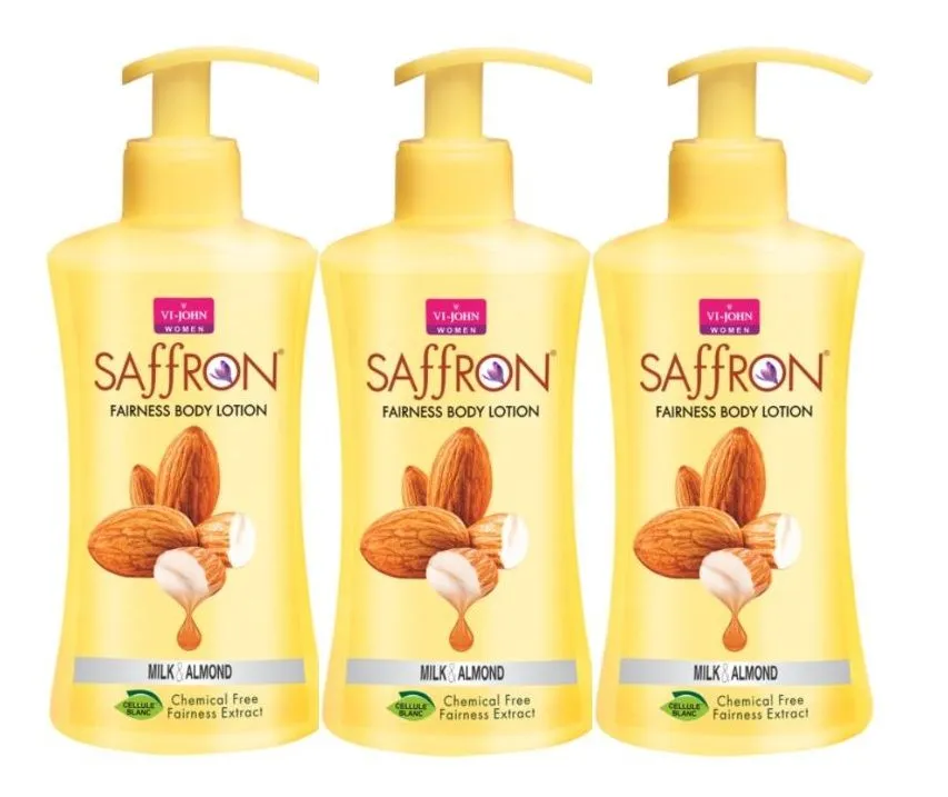 VI-JOHN Saffron Body Lotion Milk Almond - Pack of 3