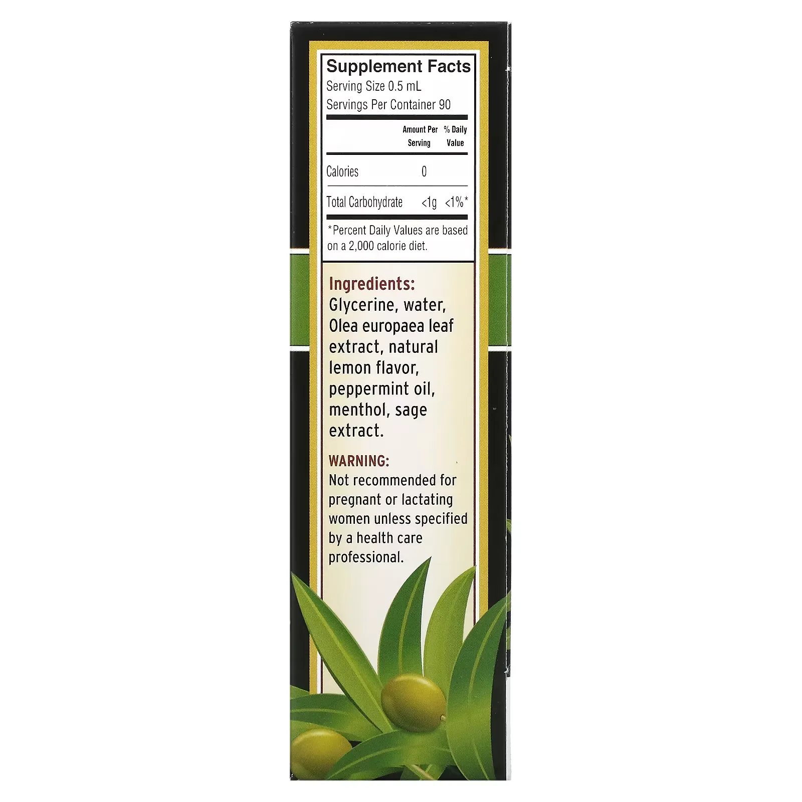 Olive Leaf Complex, Throat Spray, Peppermint, 1.5 fl oz (45 ml)