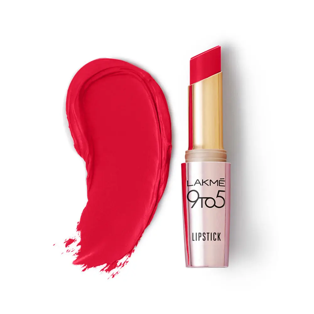 Lakme 9TO5 Primer + Matte Lip Color MR2 Red Coat (3.6 g)