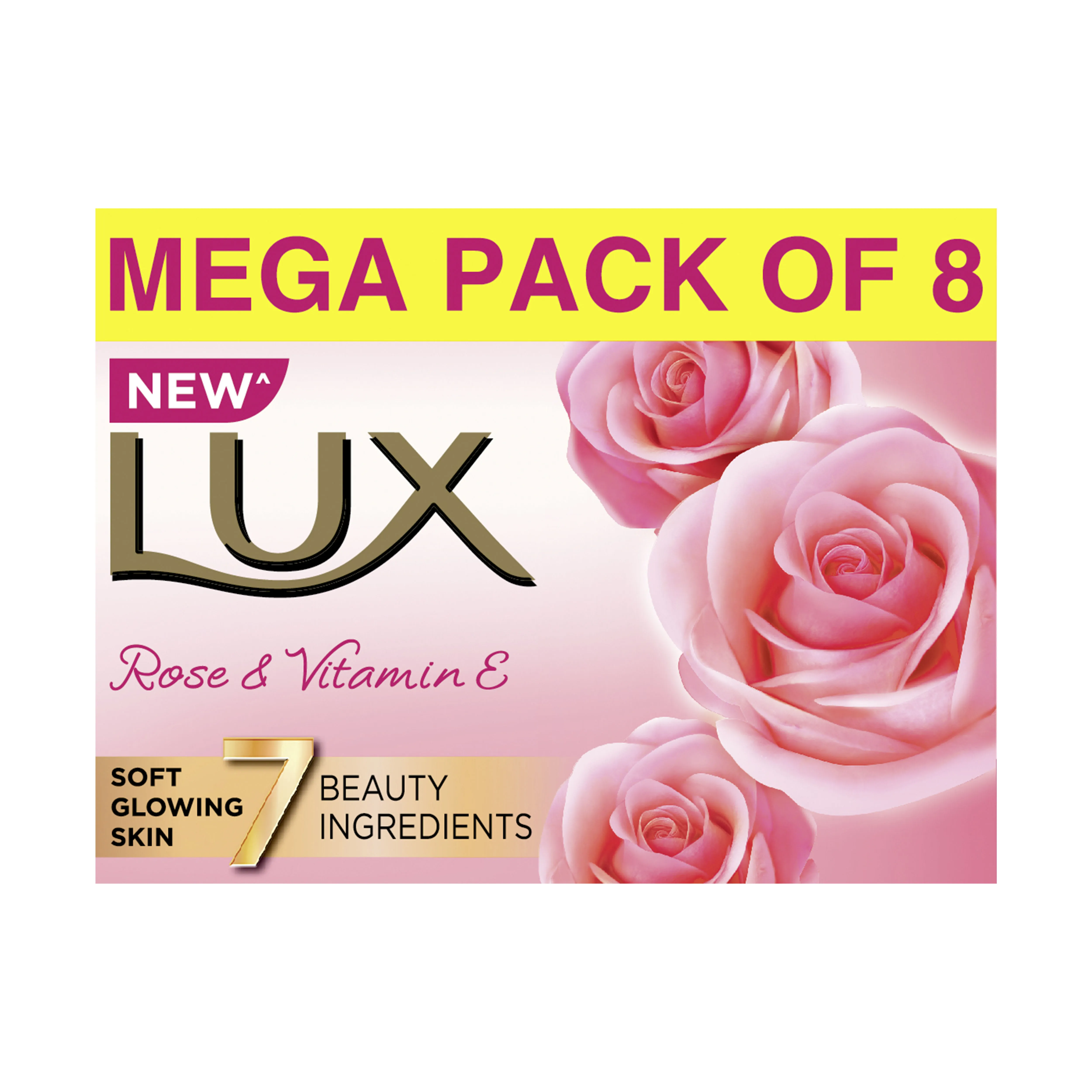 Lux Rose & Vitamin E Soap Pack of 8