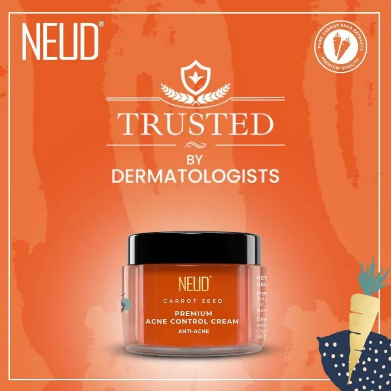 Neud Carrot Seed Premium Acne Control Cream For Men & Women - Pack of 2