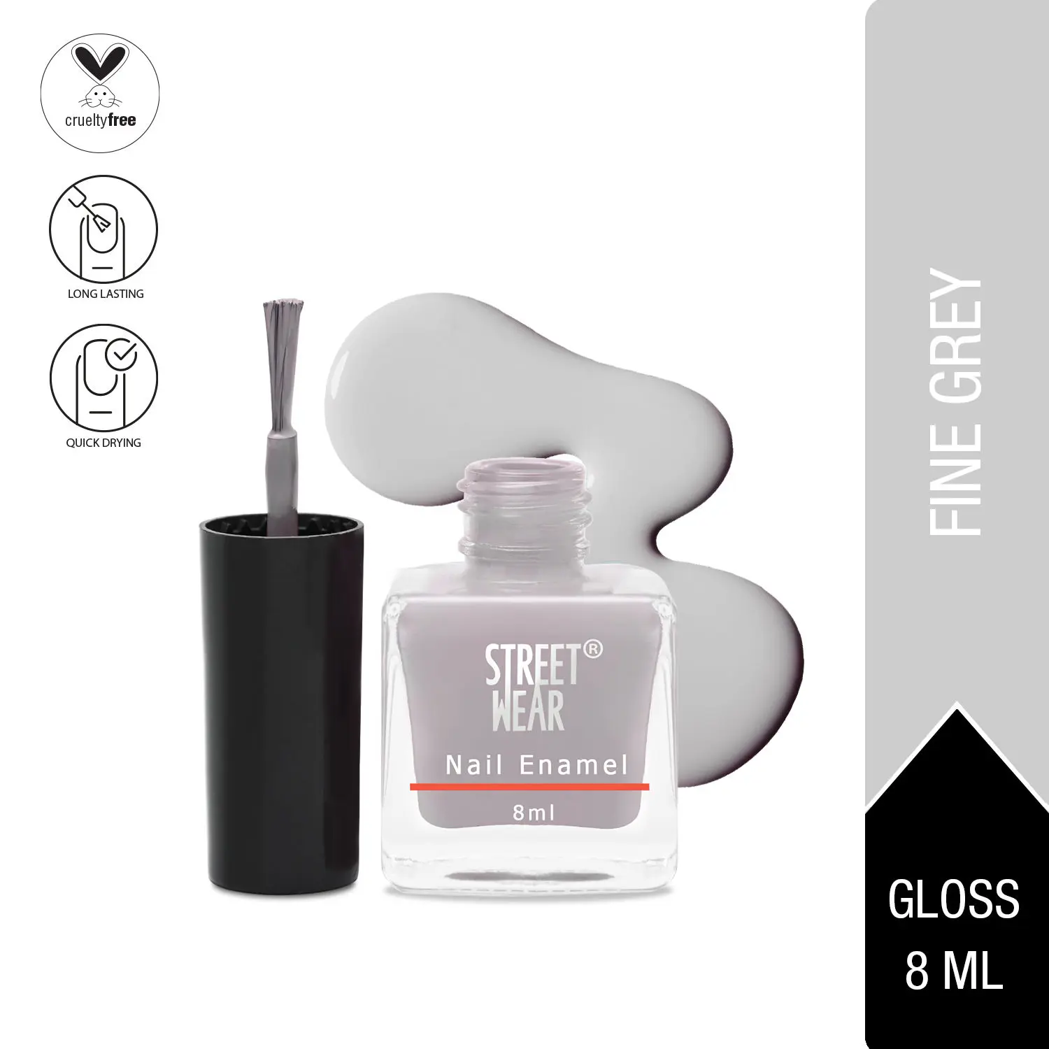 Street Wear Nail Enamel (Revamp) Fine Grey (8 ml)