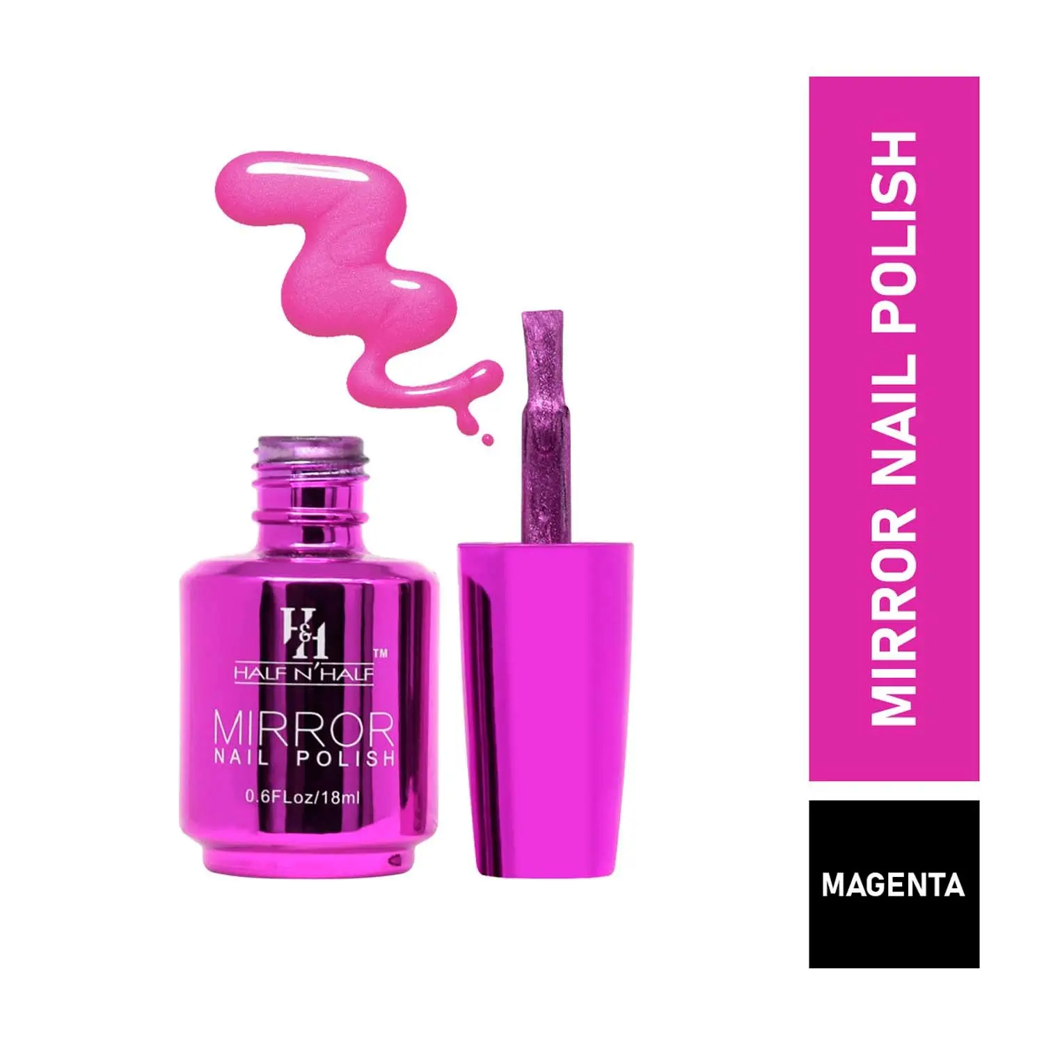 Half N Half Mirror Nail Polish, B-Magenta (18ml)