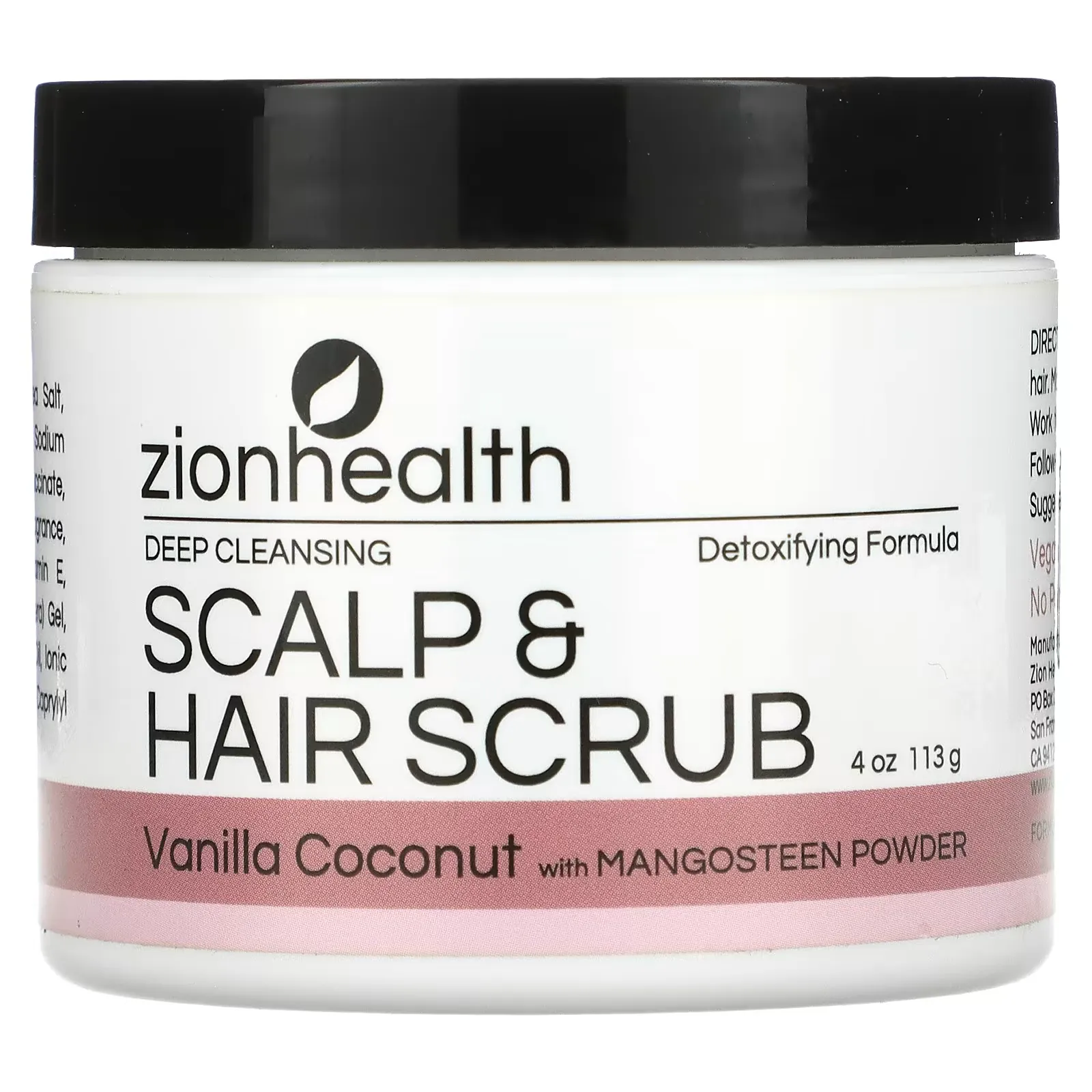 Deep Cleansing Scalp & Hair Scrub, Vanilla Coconut, 4 oz (113 g)