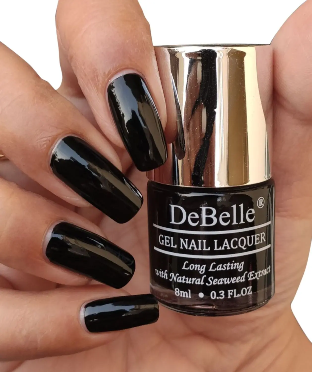 DeBelle Gel Nail Lacquer Glossy Luxe Noir - Black (8 ml)