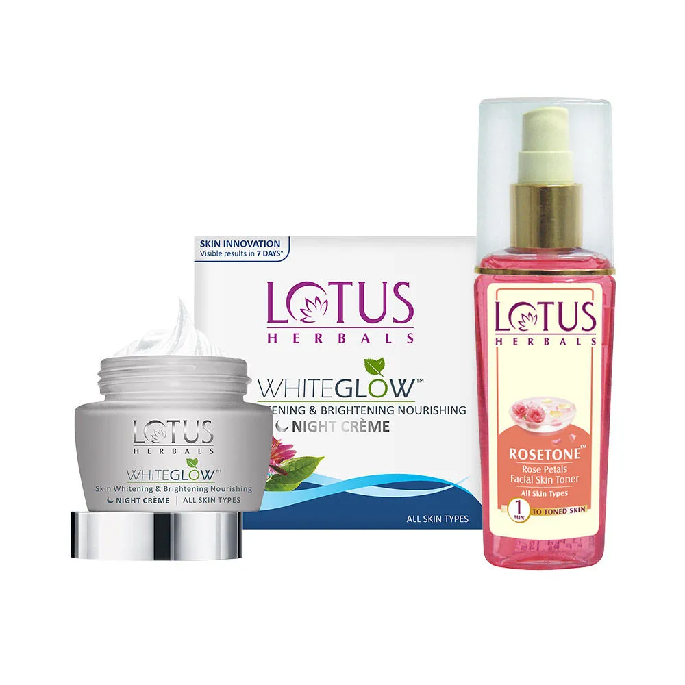 Lotus Herbals Whiteglow Night Cream & Toner Combo