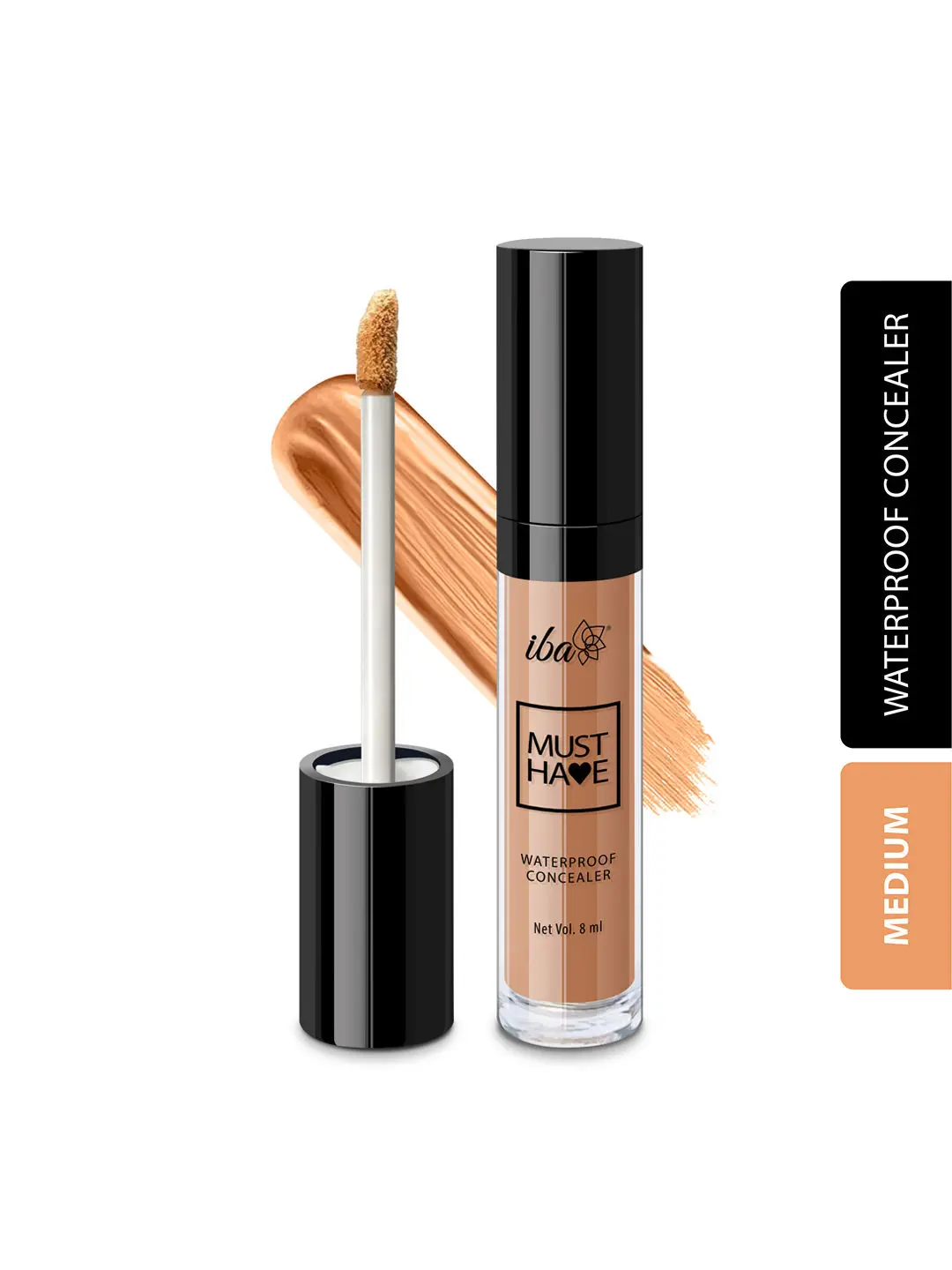 Iba Must Have Waterproof Concealer Matte Finish - Medium, 8ml | Full Coverage & Long Lasting l Oil Free & Lightweight | Easily Blendable Concealer For Face Makeup | 100% Natural, Vegan & Cruelty-Free