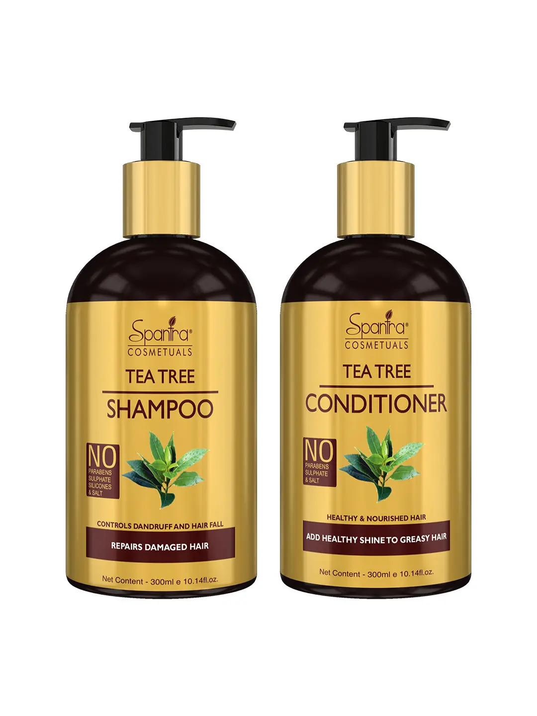 Spantra Tea tree Shampoo & Conditioner, 300ml Each (combo of 2)