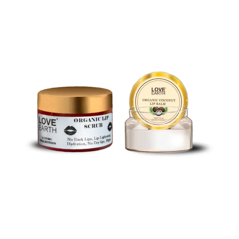 Love Earth Lip Saviour Kit for Skin Moisturization Chapped Lips with Bees Wax and Cocoa Butter