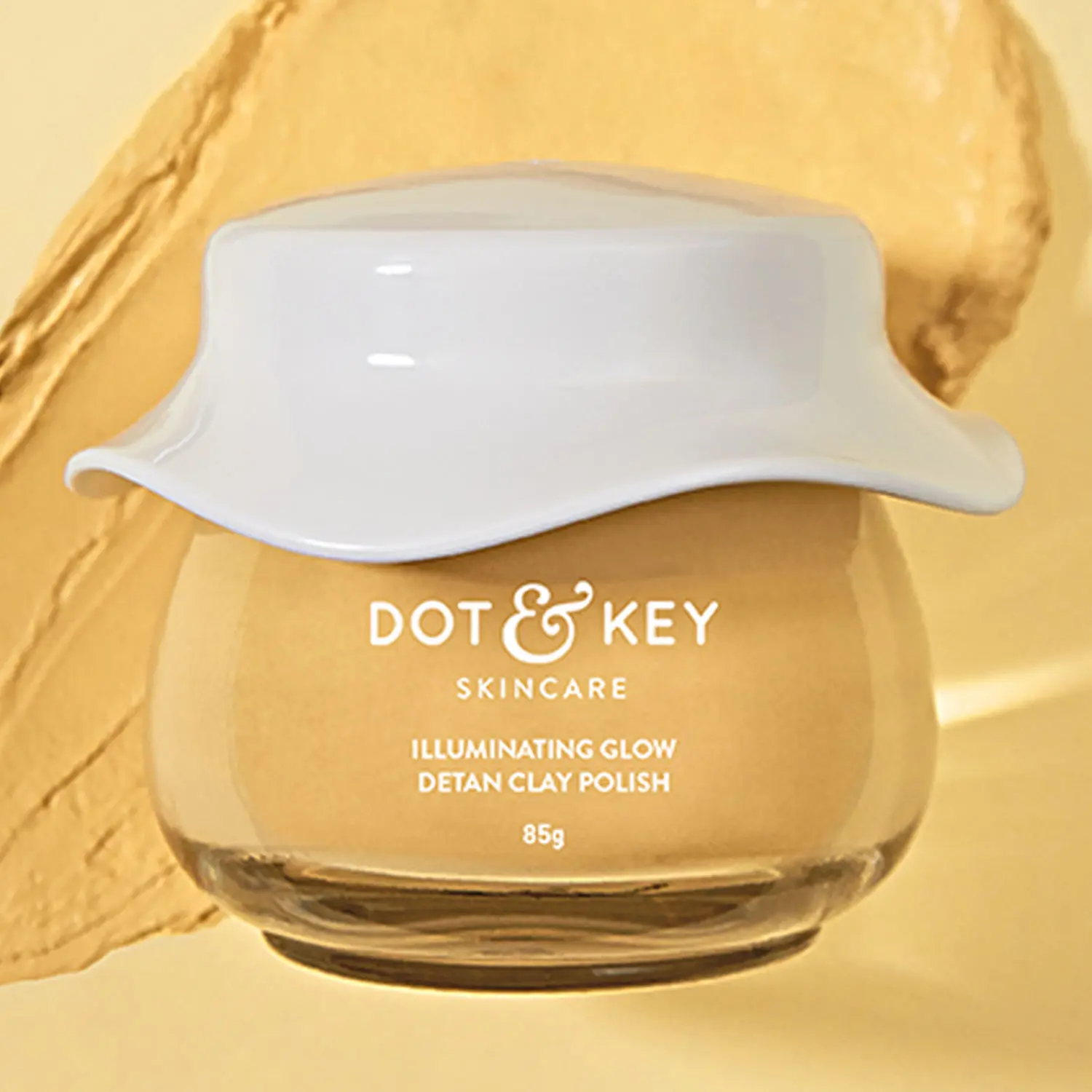 Dot & Key Illuminating Glow Detan Clay Polish with Green Tea & Lemon Verbena | Tan Removal Face Mask for All Skin Types | 85g