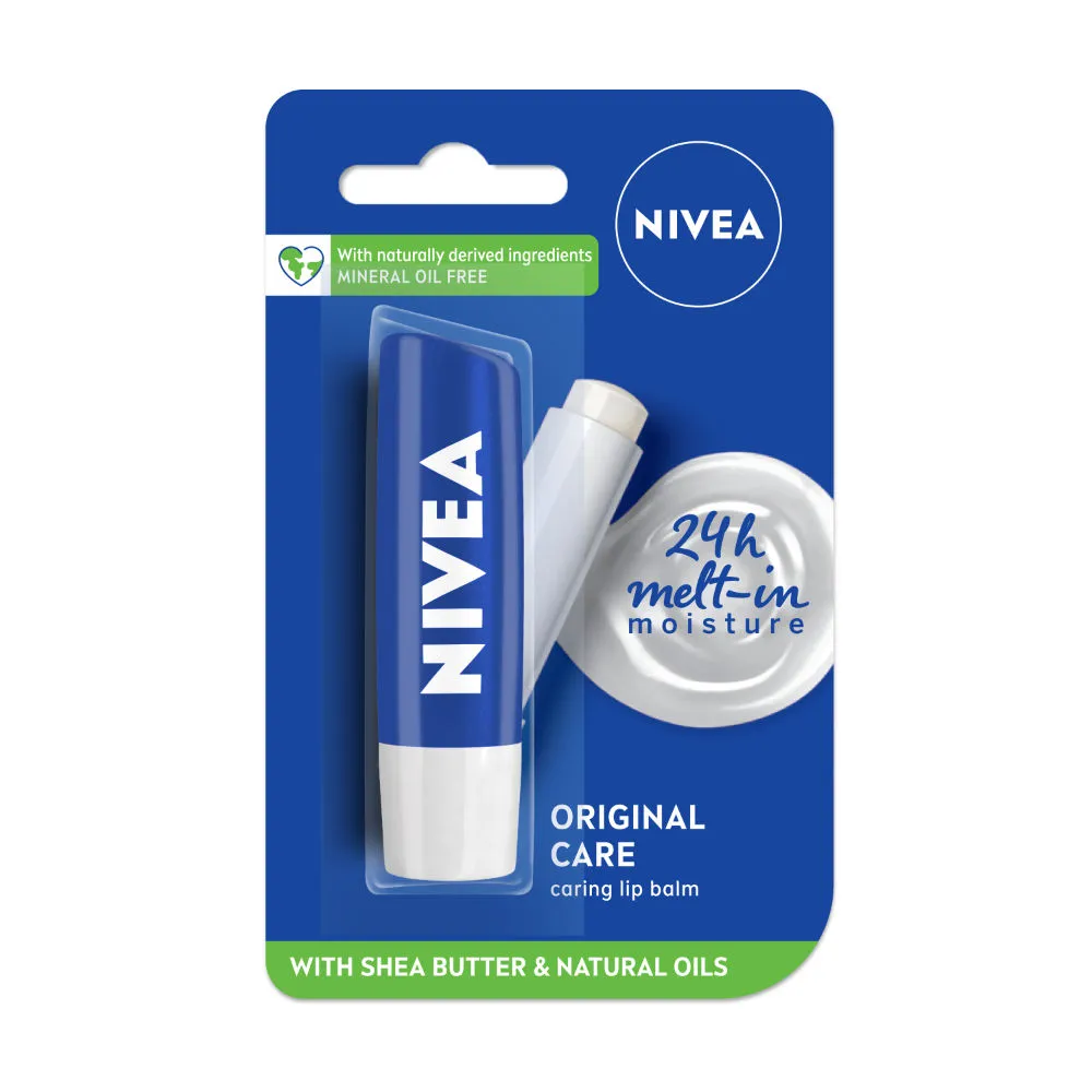 NIVEA Lip Balm, Original Care, for 24h Moisture with Shea Butter & Natural Oils