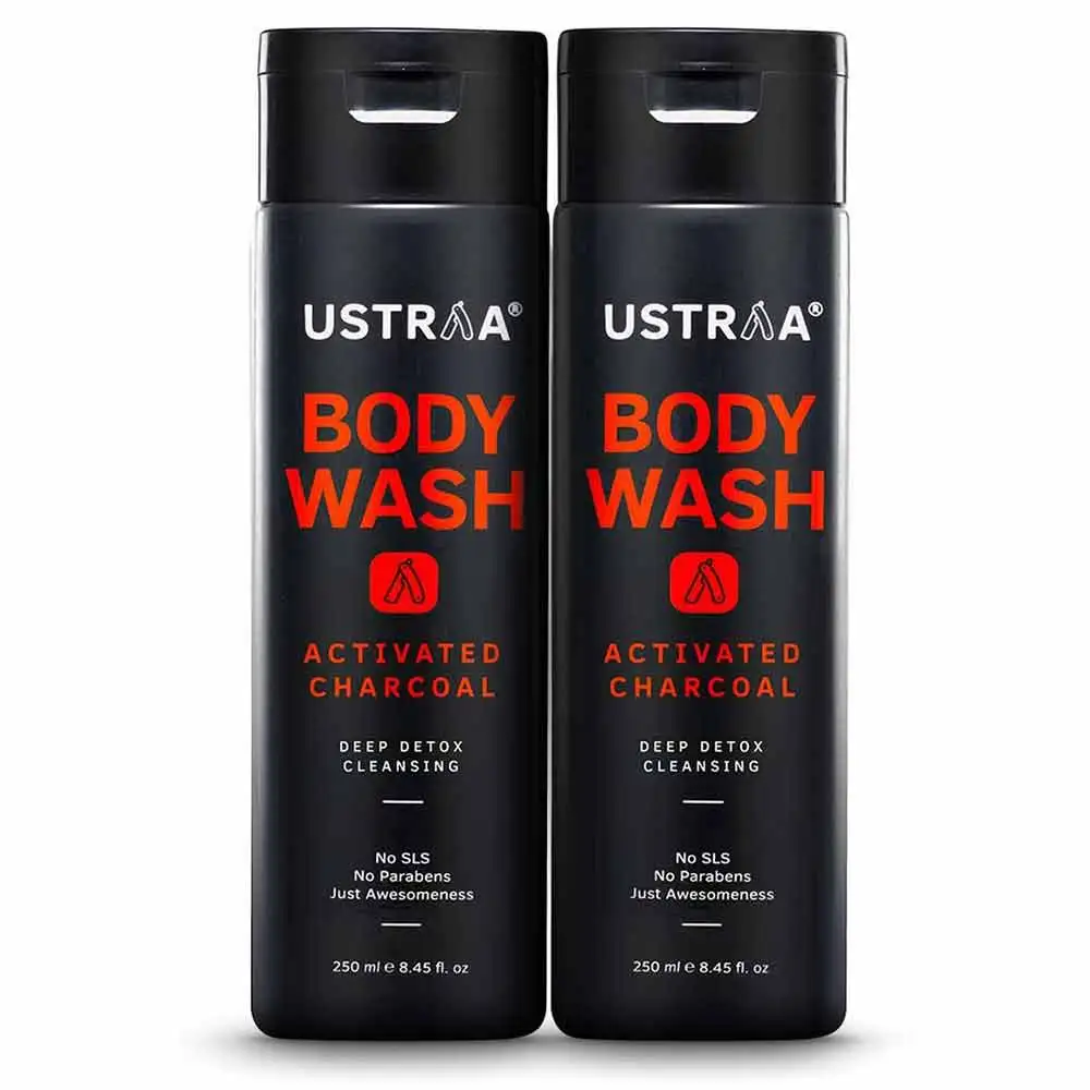 Ustraa Body Wash,  250 ml  Activated Charcoal (Pack of 2)